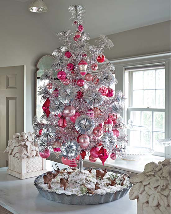 White Christmas Tree: Pink Decorating Ideas | Christmas Decorated