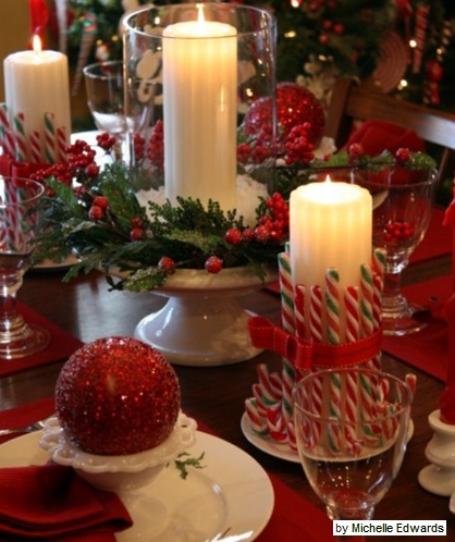 Christmas Decorations on Christmas Table Decorations     Red With Candy Canes   Christmas